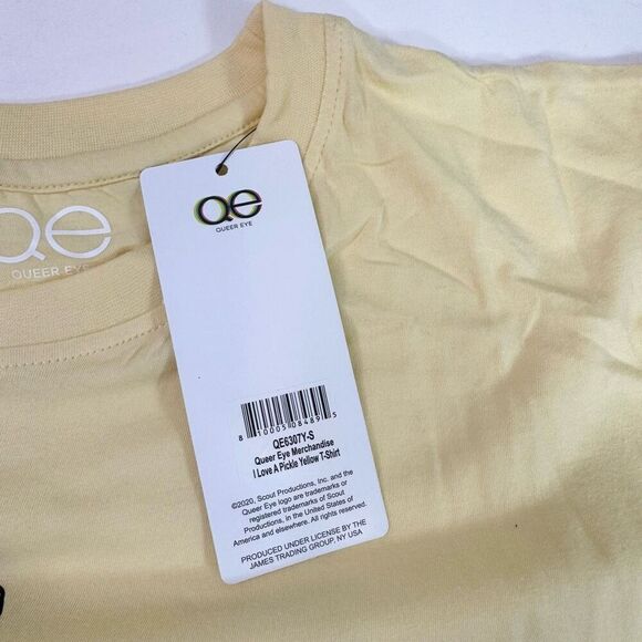 Queer Eye Tee Shirt Mens Small I love A Picklew LGBTQ Pride Yellow Top New - Picture 3 of 8